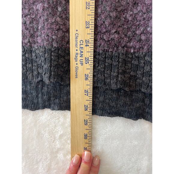 Free People Sweater Womens S Purple Gray Wool Blend Honeycomb Textured Knit - Picture 5 of 11